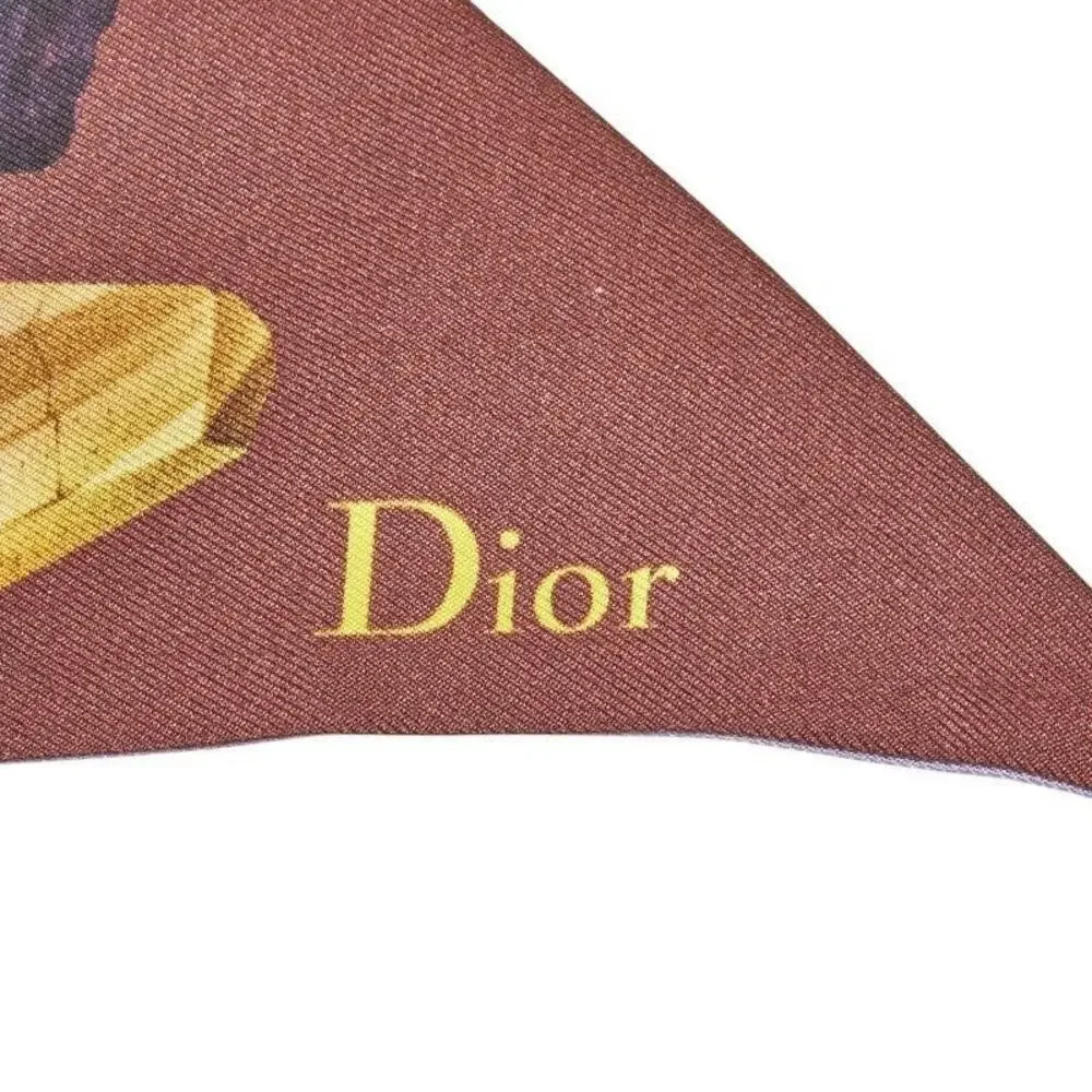 Dior Mitzah Crystal Print Scarf Twilly Purple